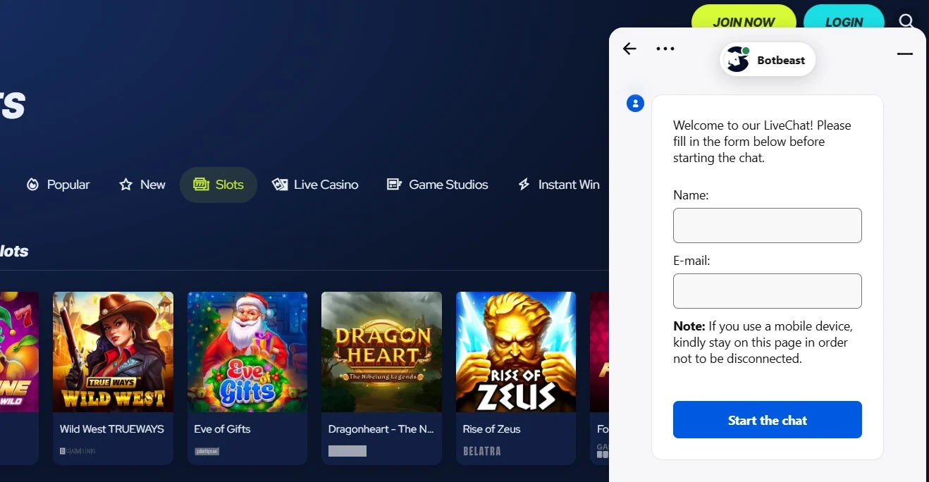 BetBeast Casino Support.