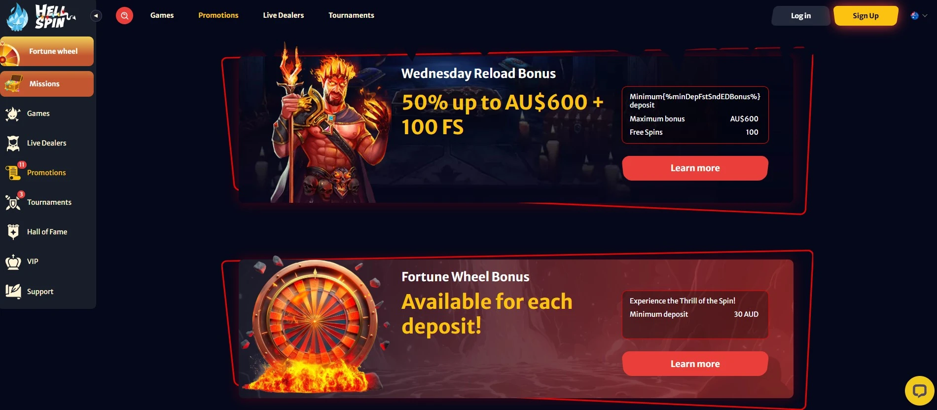 HellSpin Casino Promotions image.